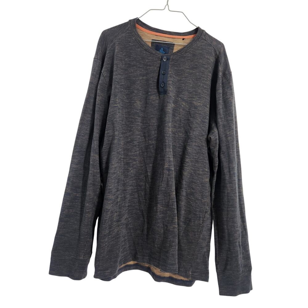 Prana Long Sleeve Dark Gray Shirt Men's Size Extra Large XL